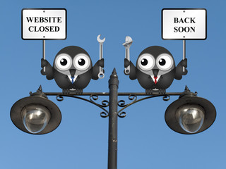 Wall Mural - Comical website maintenance closed back soon message  