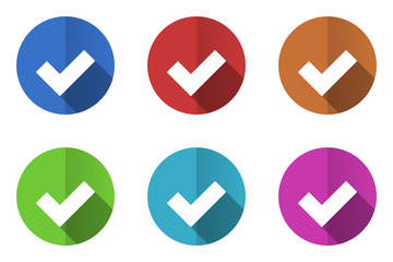 Poster - Flat design colorful check vector icons