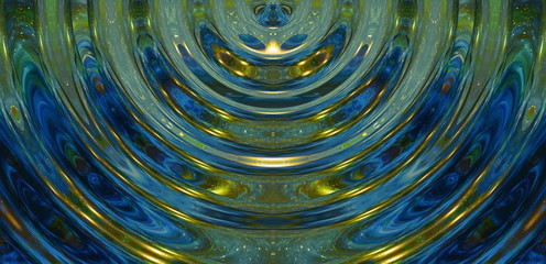 Poster - graphic concept of music in space, cosmic sound waves, computer design, music concept.