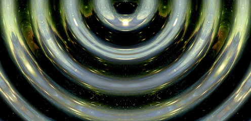 Poster - graphic concept of music in space, cosmic sound waves, computer design, music concept.
