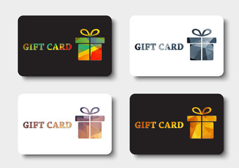 Design gift cards with abstract polygonal boxes