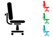Icono plano silla oficina varios colores
