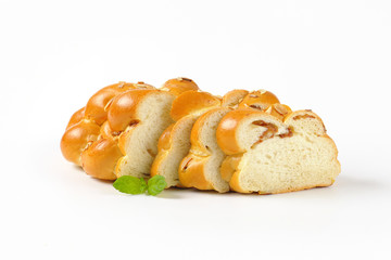 Canvas Print - sliced sweet braided bread