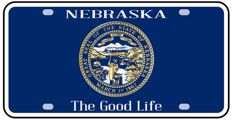 Wall Mural - Nebraska License Plate Flag