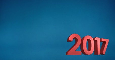 Poster - Composite image of new year number in red