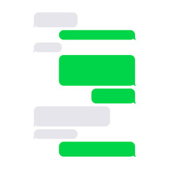 Short Message Service SMS Blank Bubbles Set. Vector