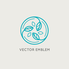 Wall Mural - Vector logo design - cosmetics and beauty concept