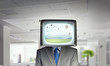 © Sergey Nivens - Man with TV instead of head . Mixed media