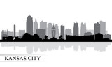 Fototapeta Londyn - Kansas City skyline silhouette background