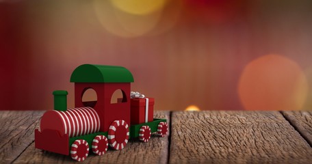 Poster - Composite image of train set with gift