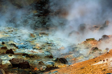 Blue hot stream in Iceland