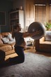 © Wavebreak Media - Pregnant woman exercising with fitness ball in living room