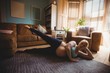 © Wavebreak Media - Pregnant woman performing stretching exercise in living room