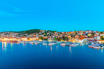 Wall Mural - View of Trogir at night