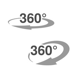 Fototapete - Vector symbols for virtual tour, oval labels with arrow and with text 360.