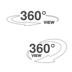 Fototapete - Vector symbols for virtual tour, oval labels with line arrow and with text 360 and view.