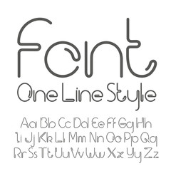 Sticker - Vector linear font - simple and minimalistic alphabet in line style