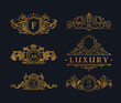 © Extezy - Vintage Decorative gold Elements Flourishes Calligraphic Ornament