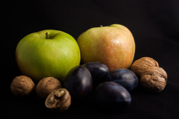 Wall Mural - apple and plum and walnuts