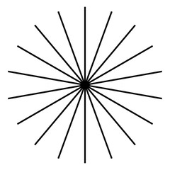 Poster - Radiating, radial lines. Starburst, sunburst shape. Ray, beam li