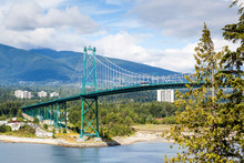 Lions Gate Bridge At Stanley Park In Vancouver