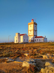 Wall Mural - Peniche lighthouse near Cabo Carvoeiro in sunset light