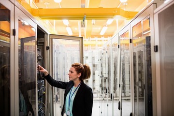 Poster - Technician examining server
