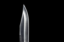 Knife Blade Isolated On A Black Background