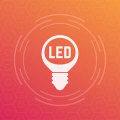 Wall Mural - led bulb icon, energy saving light bulb, vector illustration