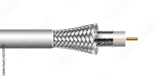 Fotografía Vector illustration of the coaxial tv cable structure