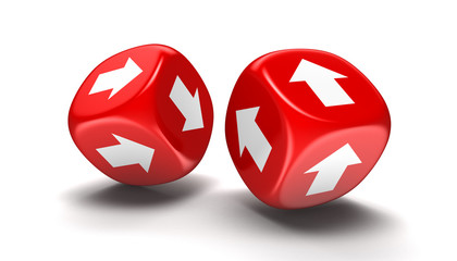 Poster - Dices with arrows. Image with clipping path 