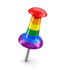 Poster - Color Push Pin. Image with clipping path