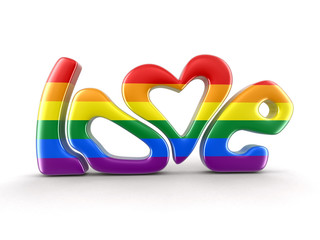 Poster - Text love. Image with clipping path