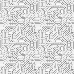 Poster - Computer circuit board. Seamless pattern.