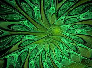 Aufkleber - abstract green fractal computer generated image