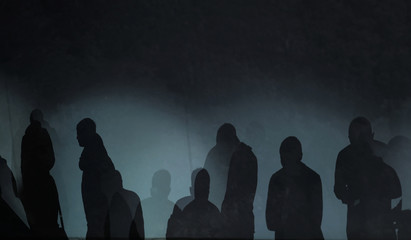 Wall Mural - mysterious people silhouette