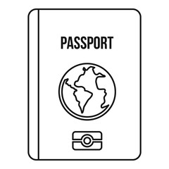 Canvas Print - Passport icon. Outline illustration of passport vector icon for web