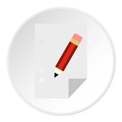 Poster - Paper and pencil icon. Flat illustration of pencil vector icon for web design