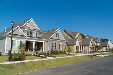 Street of large suburban homes