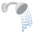 Shower icon in cartoon style isolated on white background. Hotel symbol stock vector illustration.