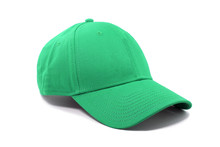 Closeup Of The Fashion Green Cap Isolated On White Background.