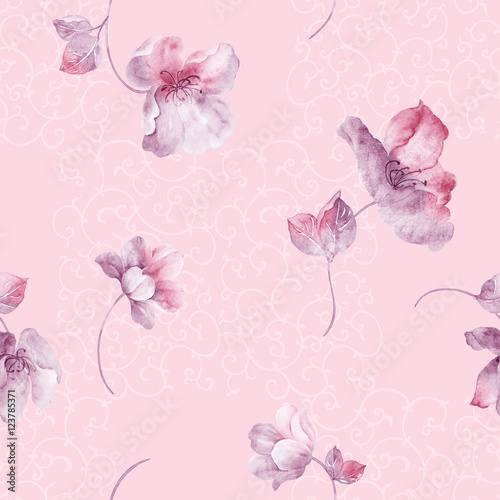 Plakat na zamówienie Vivid repeating floral - For easy making seamless pattern use it for filling any contours