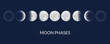 Moon phases, vector illustration 