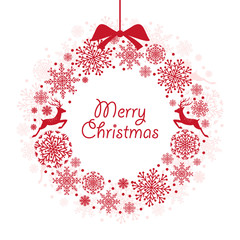 Wall Mural - greeting card with snowflakes. festive wreath with snowflakes. design elements. vector illustration