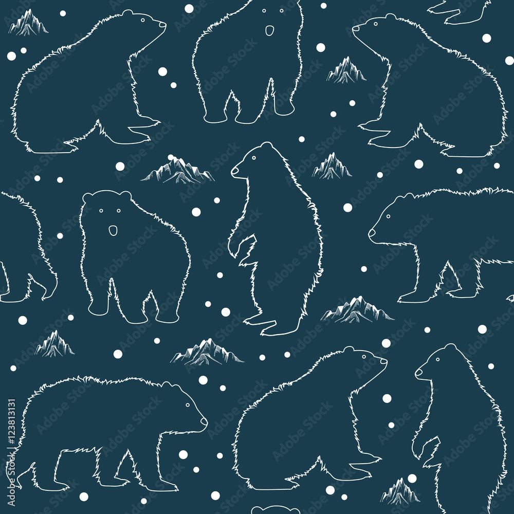 Seamless pattern with polar bear. Vector illustration Stock Vector ...
