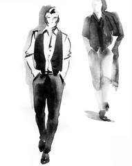 Leinwandbilder - Style fashion young man. Watercolor illustration