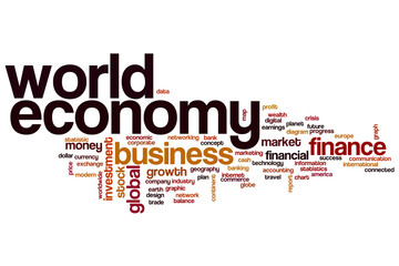 Sticker - World economy word cloud