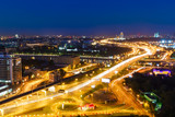 Fototapeta  - transport metropolis, traffic and blurry lights
