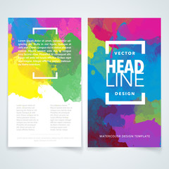 Colorful Brochure design template vector.Flyers report business watercolor magazine poster. Cover book presentation portfolio.Cover brochure design a4 layout background