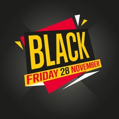 Wall Mural - Black Friday sale black sticker vector isolated. Discount or special offer price sign on Black Friday.